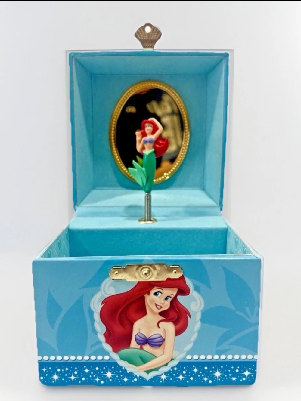 Vintage Disney Little Mermaid Ariel Wind Up Music Jewelry Box 1988 Under The Sea